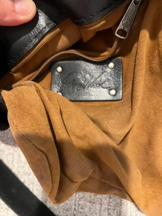 Patricia Nash Black Leather Crossbody Bag Vintage Style - Picture 9 of 15